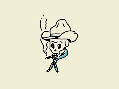 Cowboy Beepboop cowboy cowboy hat cowboys cowgirl drawing hand drawn illustration procreate skeleton skeletons skull skull art skulls smoking