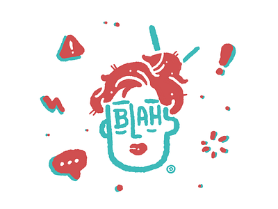 Blah! blah face female hand drawn illustration procreate profile woman