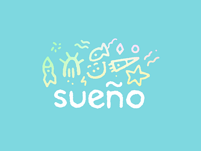 Sueno design dream font hand drawn illustration procreate sueno text type type art typeart