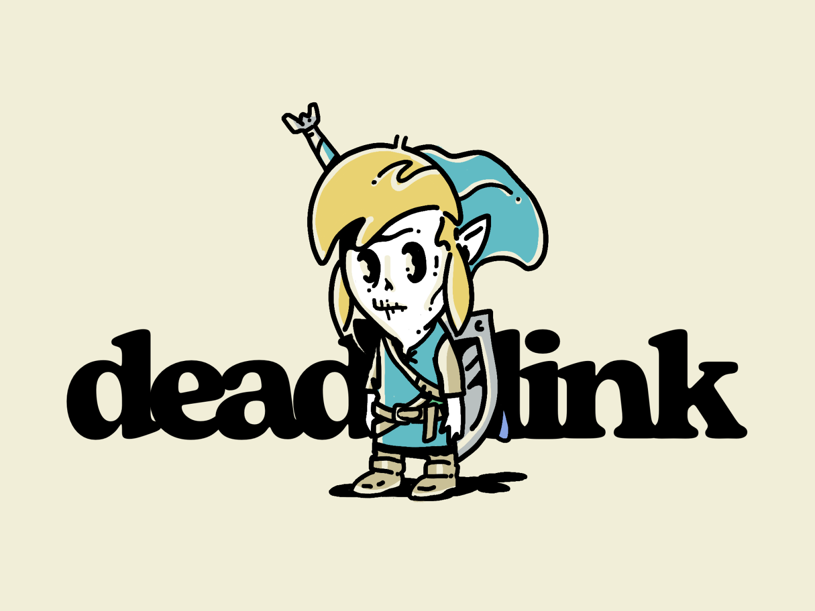 Dead Link hand drawn illustration legend of zelda link nintendo procreate switch video game zelda