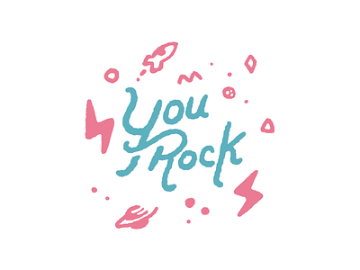 You Rock! drawing hand drawn handwritten illustration lettering motivate motivational procreate rock type type art