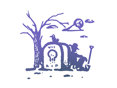 Grave cemetary crow dead death drawing grave gravedigger hand drawn illustration procreate raven secret society tombstone