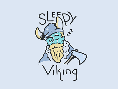 Sleepy Viking drawing hand drawn illustration napping norse procreate sleep sleeping sleepy tired viking
