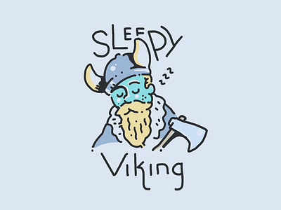 Sleepy Viking drawing hand drawn illustration napping norse procreate sleep sleeping sleepy tired viking