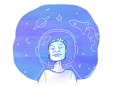 Visualize astronaut illustration mental wellbeing mental wellness mindful mindfulness nasa procreate space visualize