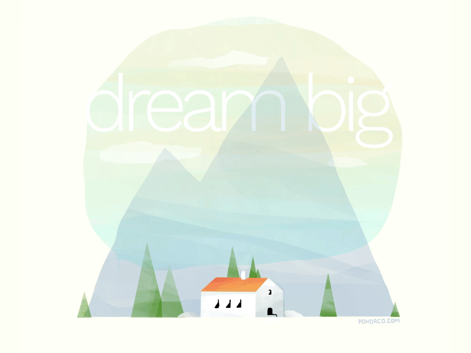 Dream Big dream dreams hand drawn house illustration mental wellness mindful mountain procreate