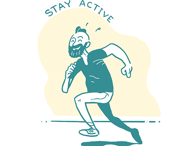 Stay Active active exercise exercising hand drawn illustration jog jogging man mental health mental wellness mindful mindfulness procreate run running stay active workout