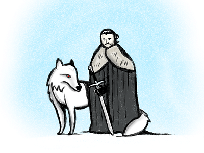 Jon Snow sketch character art game of thrones illustration jon snow wolf