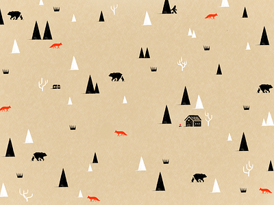 Woods animal bear forest fox illustration procreate vector