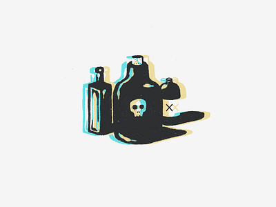 Poison bottles drawing hand drawn illustration negative space poison poisonous procreate