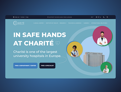 Charité university hospital - Website design hospital research ui university ux uxui web design website design