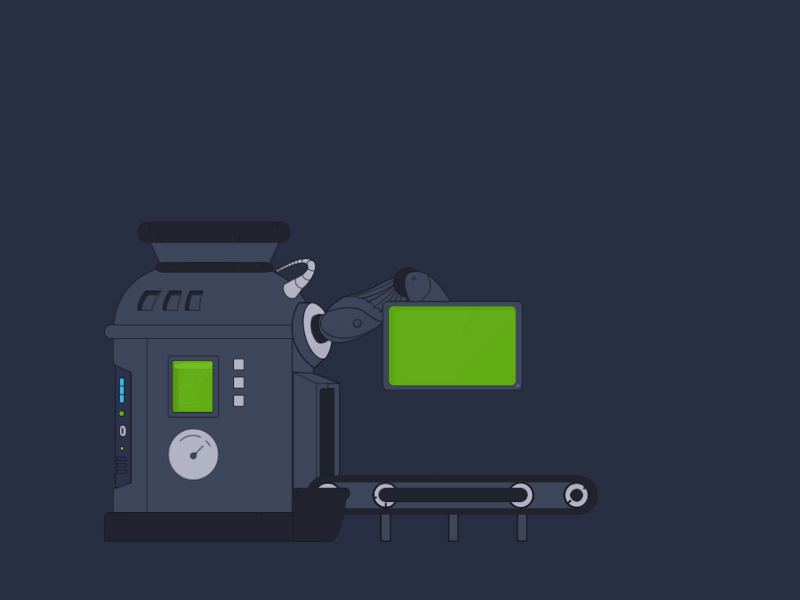 Money generating machine animation gif illustration interaction landing