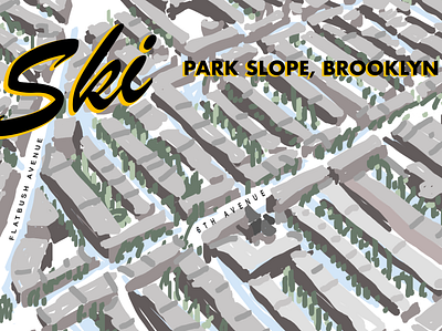 Fun for the Snow Day brooklyn brooklyn nyc drawing illustration nyc park slope snow