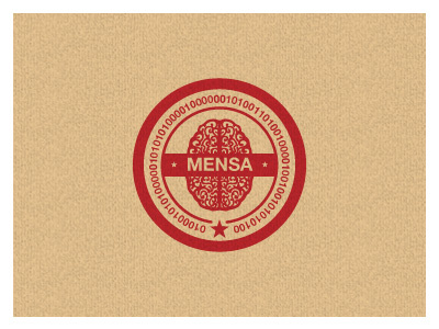 Mensa brain branding circular identity logo mensa red round