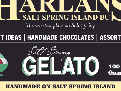 Harlan's Gelato branding chocolate identity logo type typography