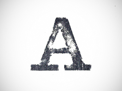 The Letter A a potato print type typography
