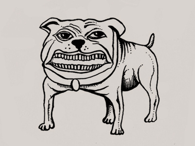 Smiley dog drawing illustration moleskine sketch smile teeth
