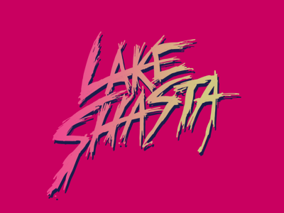 Lake Shasta 1990 beach hand lettered lake lake shasta lettering logo sketch style type vintage