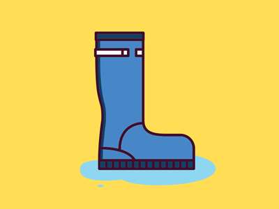 Rain boot boot icon illustration logo rain spring wet winter