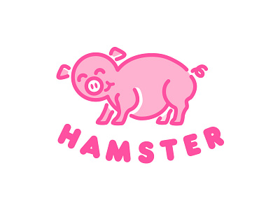 Hamster illustration logo logo animal pig