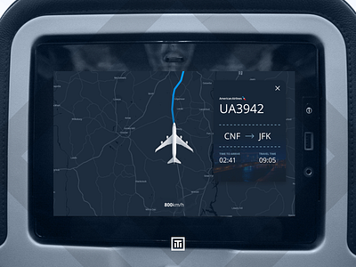 Airplane Infotainment Concept airplane american airlines blue design figma gradient icon map new york photography ui ux vectors white