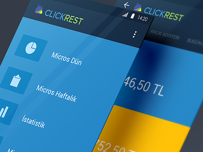 ClickRest Android App android business intelligence material design mobile app