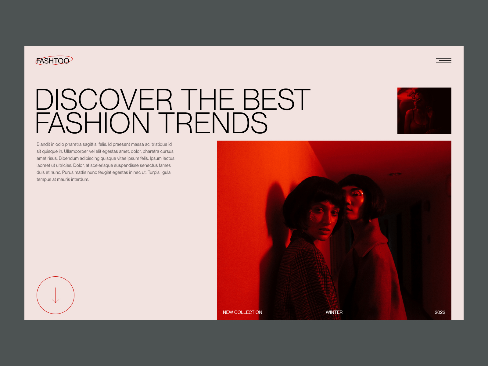 FASHTOO Design Concept design fashion fashion web grid layout minimal modern red ref typo typography web design webflow website whitespace