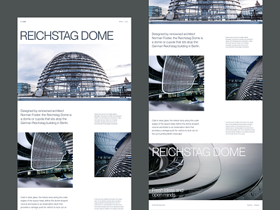 Reichstag Dome Concept architecture berlin building clean grid landing page layout minimal minimalist modern photography typography ui web design website whitespace