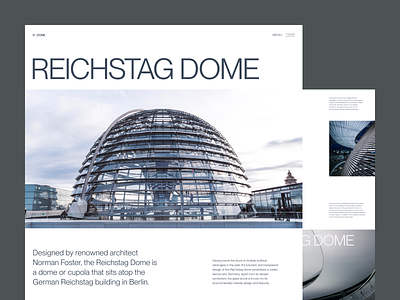 Reichstag Dome Concept berlin building clean company designminimalist grid landing layout minimal modern photography type typographic typography ui web design website whitespace