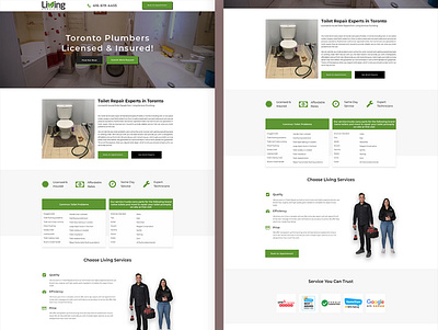 Living-Toilet cleaning PSD Template Design agency clean design landing page psd design psd template toilets ui