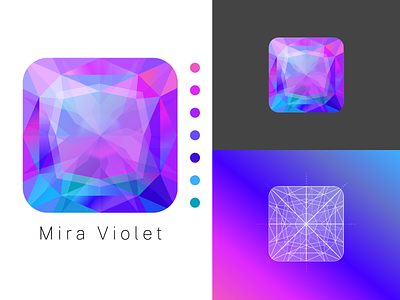 Mira Violet Branding amethyst blue branding crystal crystals gem gemstone jewel jewel tones logo pink purple violet