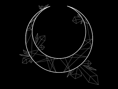 Crystal Moonlight amethyst black black and white crescent crescent moon crystal gem geometric illustration jewel logo monotone moon moonlight night vector