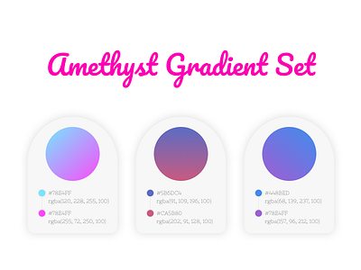 Amethyst Gradient Set amethyst blue branding colors design gem gradient gradient ideas gradient set graphic graphic design icon jewel pink purple typography ui ux violet web
