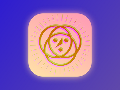 Optical Illusion App Icon 3d app blue branding color pallete design gold icon illustration logo optical illusion pink pretty purple ui ux vector violet web yellow
