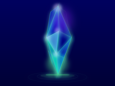 Crystal Light blue concept crystal dark blue deep blue gem glow glowing glowing crystal graphic design high contrast jewel luminous purple shine shiny teal vector