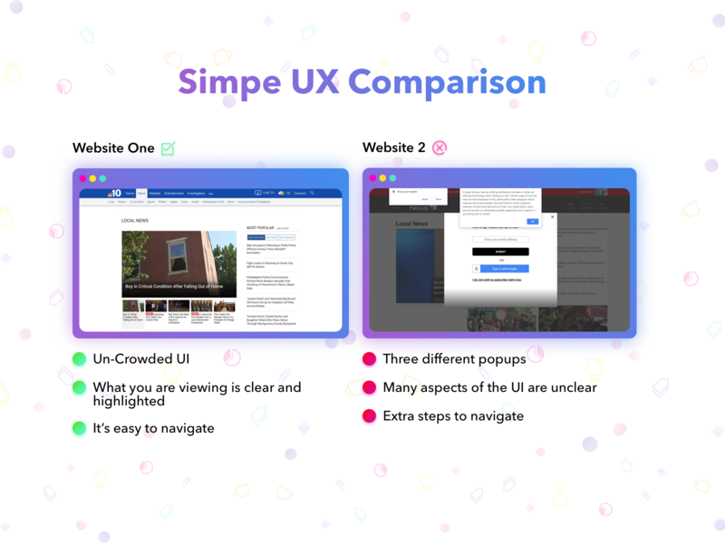 Simple UX Comparison comparison design figure illustraion infographic infographics purple simple sketch ui user experience ux ux design ux ui web web design webdesign website