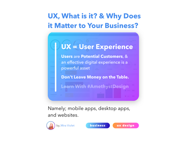 UX, What is it? & Why Does it Matter to Your Business? app app design business desktop app desktop design ui ui ux uidesign uiux user experience user interface design userinterface ux design uxui web webdesign website website concept website design websites