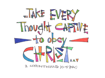 2 Corinthians 10:5 bible design draw handlettering sketch verse