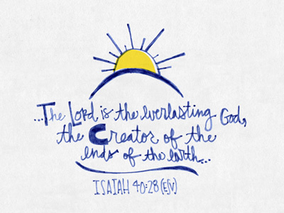Isaiah 40:28 bible design draw handlettering sketch verse yellow