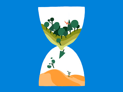 we're running out of time climate change desert forest global warming illustration ilustración sand