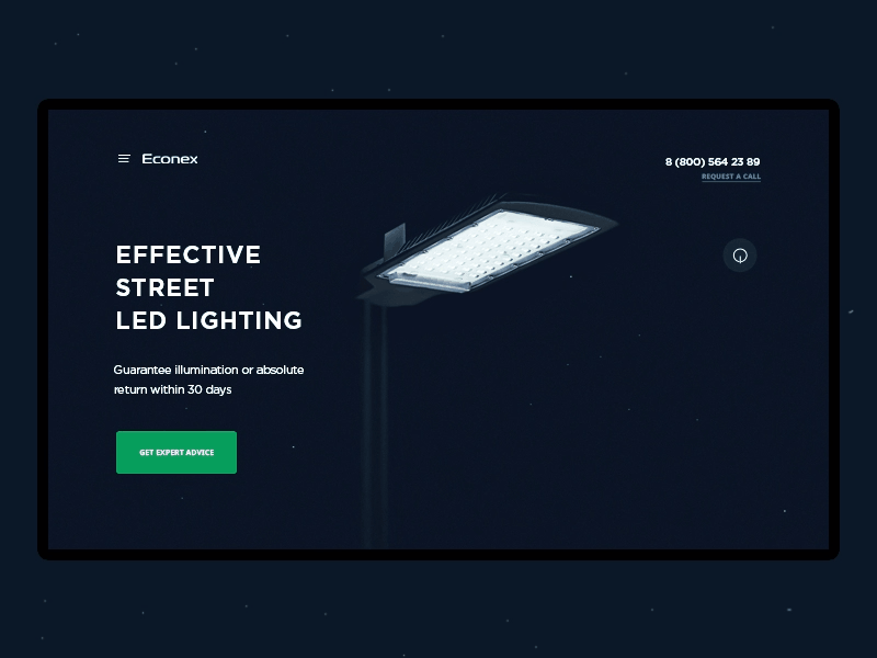 led lighting cover animation design landing led light ui ux