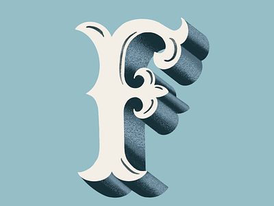 Letter F for 36 Days Of Type 36daysoftype dimensional letters handlettering letter f procreate retrosupply brushes