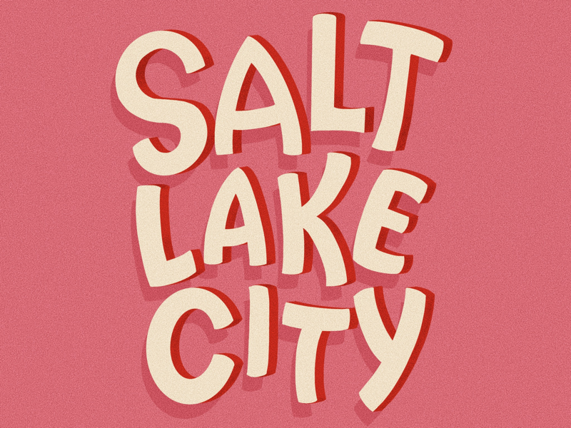 Salt Lake City dimensional letters procreate graphic design design handlettering