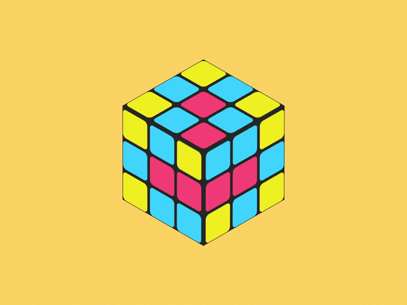 3D Puzzle Square animation cube deconstruction ease gif graphics mograph motion rotate rubiks