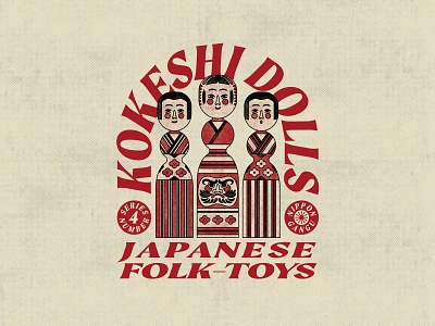 Kokeshi Dolls branding character illustraion japan layout logos mascot typography