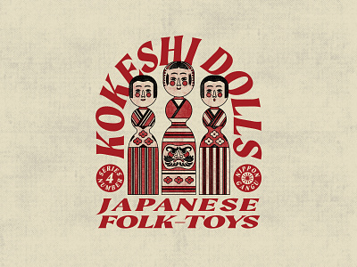 Kokeshi Dolls branding character illustraion japan layout logos mascot typography