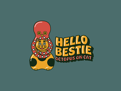 Neko Ni Tako: Octopus on Cat branding character illustration japan layout logos mascot typography
