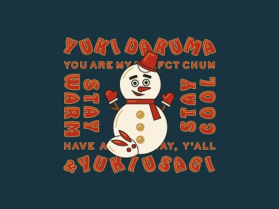 Yuki Daruma & Yuki Usagi // Snowman & Snow Rabbit branding character illus illustration japan logo mascot typography