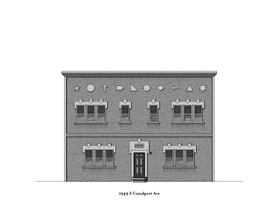 1949 S Canalport Ave architecture chicago design flat home house illustration lithography pilsen