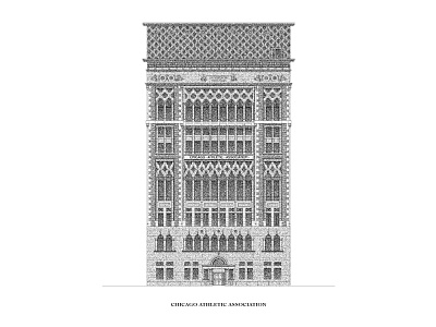 Chicago Athletic Association architecture building cherry circle room chicago cindys design illustration letterpress lithography